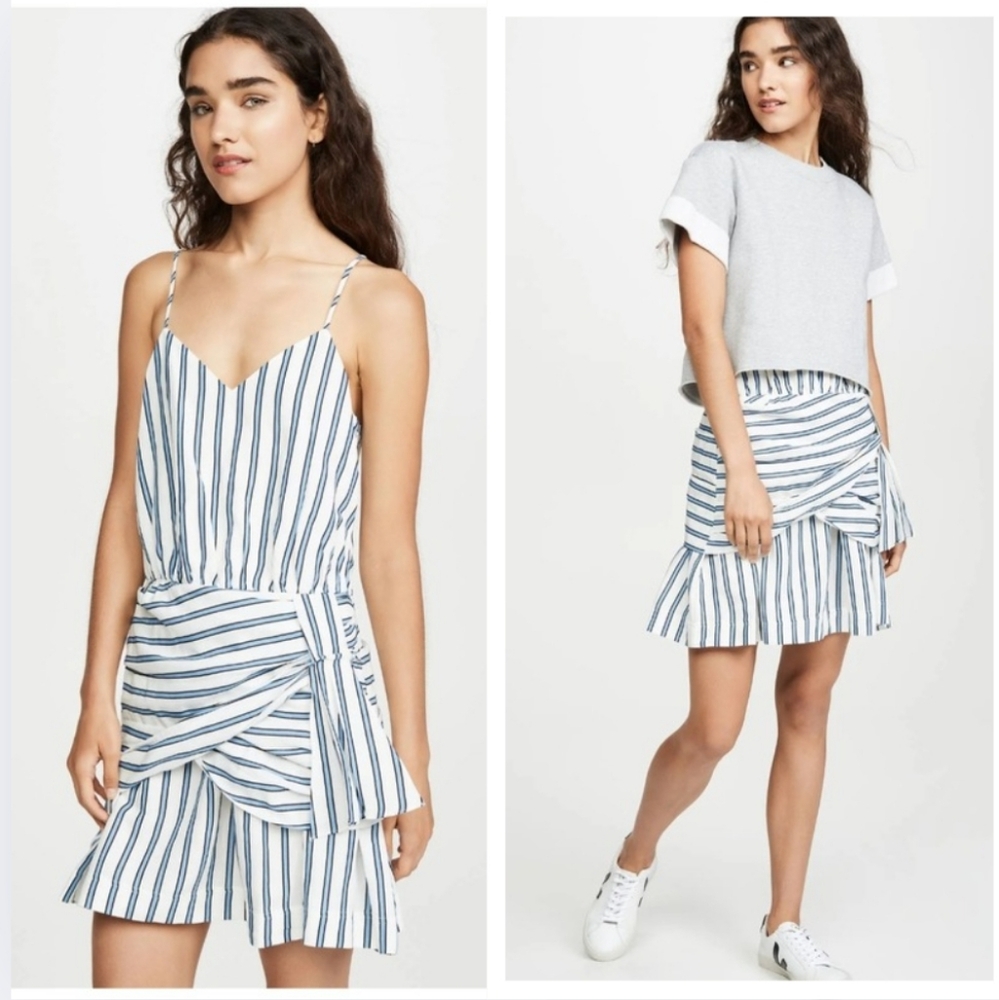 {Derek Lam} NWOT 10 Crosby Blue Striped Sleeveless Mini Dress Size 2